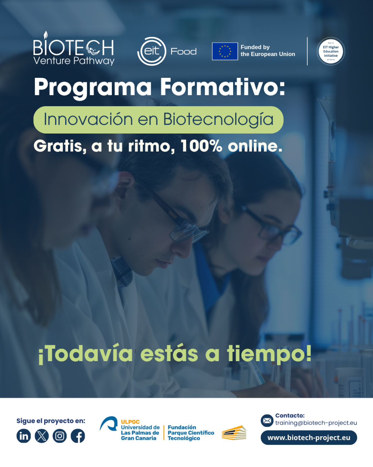 La Universidad de Las Palmas de Gran Canaria lidera una formación gratuita en Biotecnología para impulsar la carrera de estudiantes