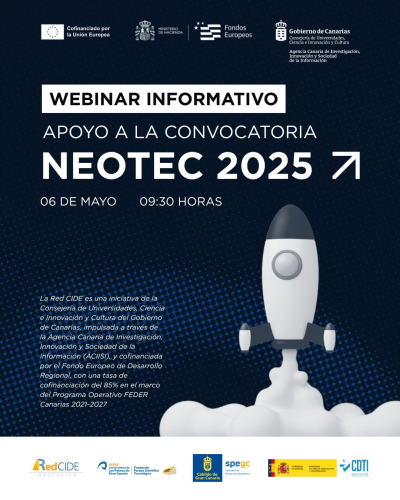 Webinar informativo: Apoyo a la Convocatoria NEOTEC 2025, 06/05/2025